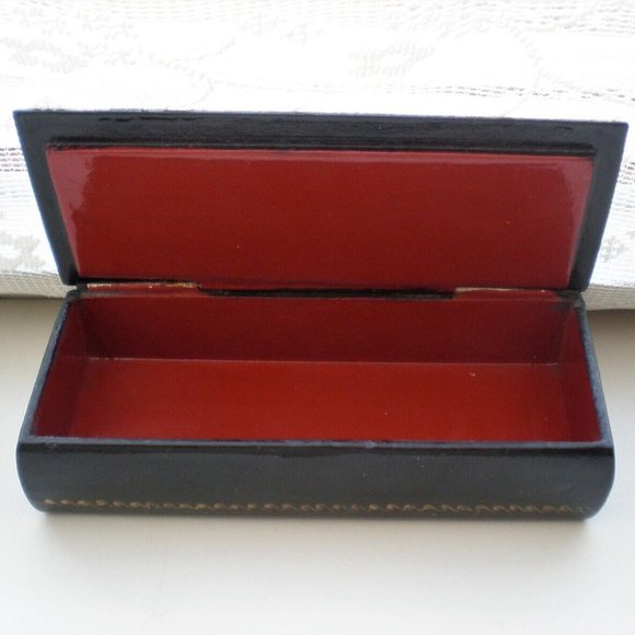 Vintage Russian USSR Signed PALEKH PALEH ПАЛЕХ Lacquer Jewelry Trinket Box - Picture 4 of 10